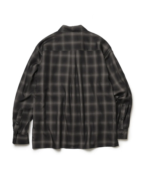 MR.OLIVE / TENCEL CHECK / SQUARE REGULAR COLLAR SHIRT / ミスターオリーブ テンセルチェック スクエアレギュラーカラーシャツ